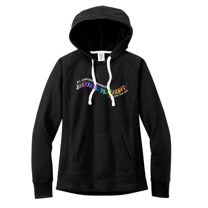 All Cancers Awareness All Cancer Matters Cancer Ribbons Gift Women's Fleece Hoodie