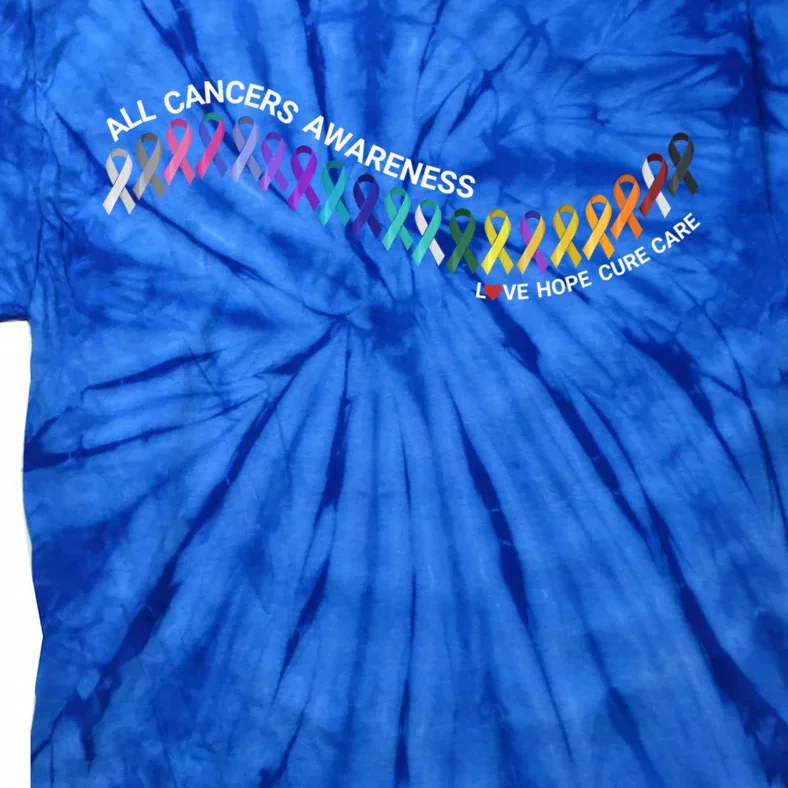 All Cancers Awareness All Cancer Matters Cancer Ribbons Gift Tie-Dye T-Shirt