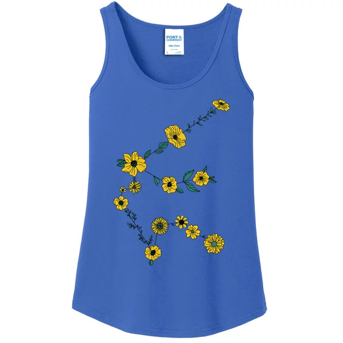 Aquarius Constellation As Flowers Zodiac Gift Ladies Essential Tank