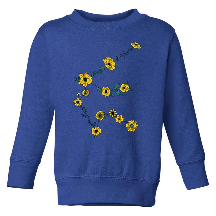 Aquarius Constellation As Flowers Zodiac Gift Toddler Sweatshirt