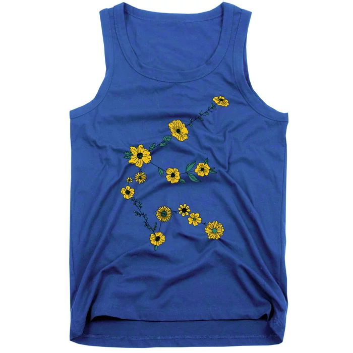 Aquarius Constellation As Flowers Zodiac Gift Tank Top