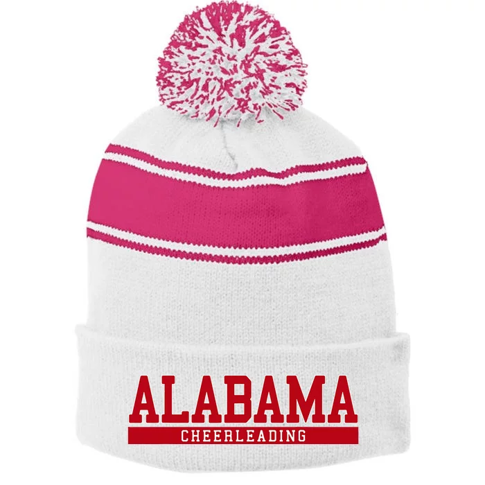 Alabama Cheerleading Stripe Pom Pom Beanie