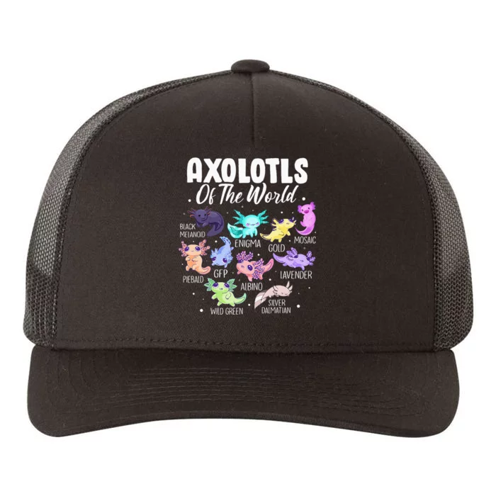 Axolotl Cute Axolotls Of The World Kawaii Girl Yupoong Adult 5-Panel Trucker Hat