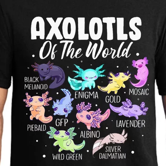 Axolotl Cute Axolotls Of The World Kawaii Girl Pajama Set