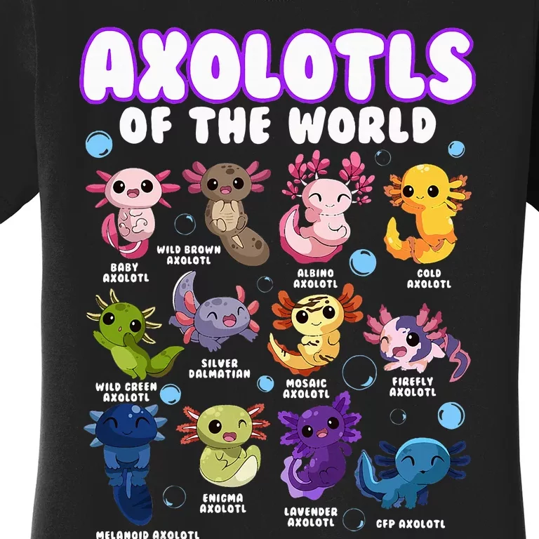 Axolotl Cute Axolotls Animals Of The World Herpetology Women's T-Shirt