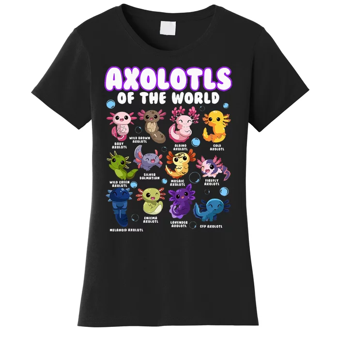 Axolotl Cute Axolotls Animals Of The World Herpetology Women's T-Shirt