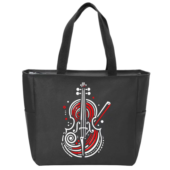 Artistic Cello Zip Tote Bag