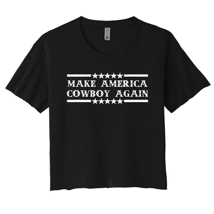 America Cowboy Again Western Rodeo Women's Crop Top Tee