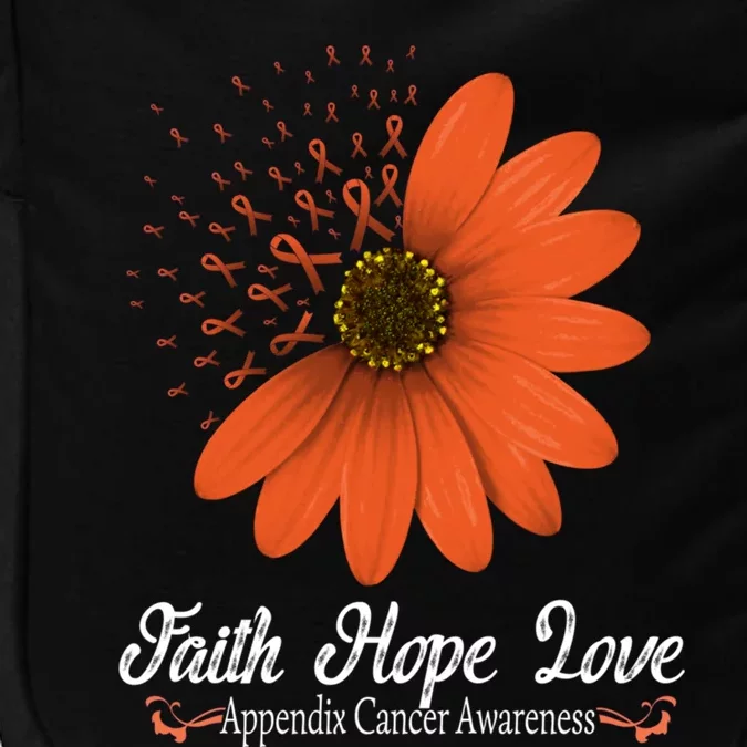 Apendix Cancer Awareness Faith Hope Love Amber Ribbon Gift Impact Tech Backpack