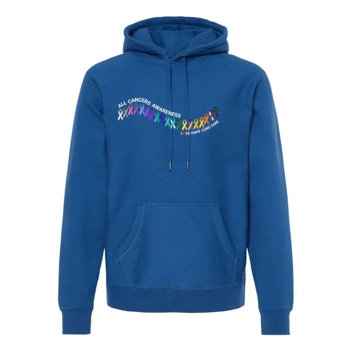 All Cancers Awareness All Cancer Matters Cancer Ribbons Gift Premium Hoodie