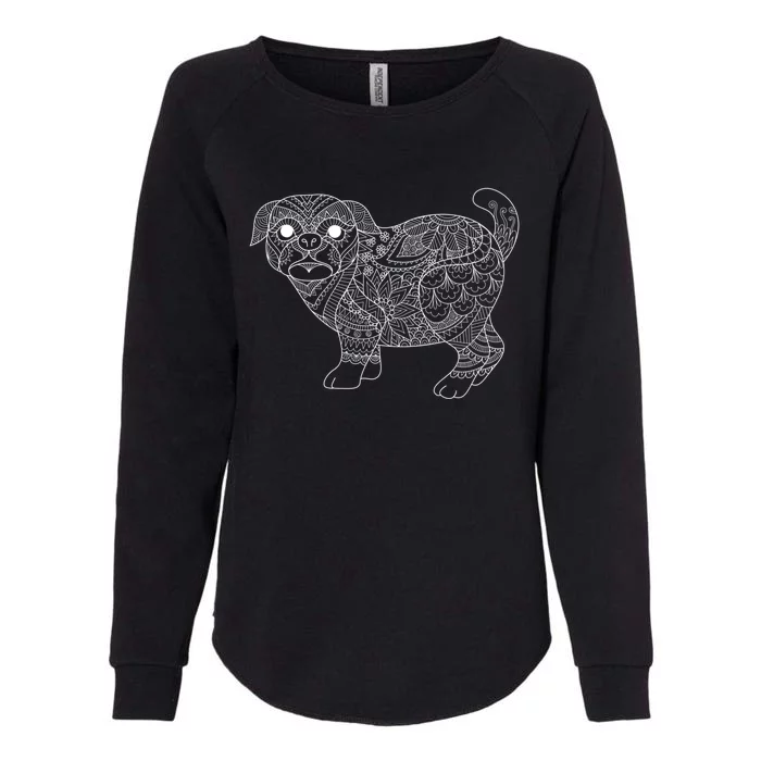 Adult Coloring Book Style Pug S Coloring Gift Womens California Wash Sweatshirt