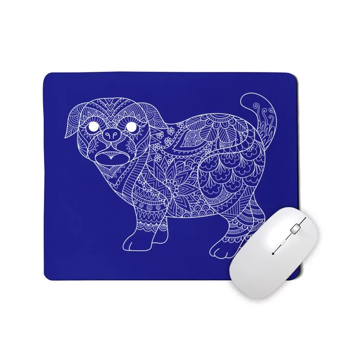 Adult Coloring Book Style Pug S Coloring Gift Mousepad