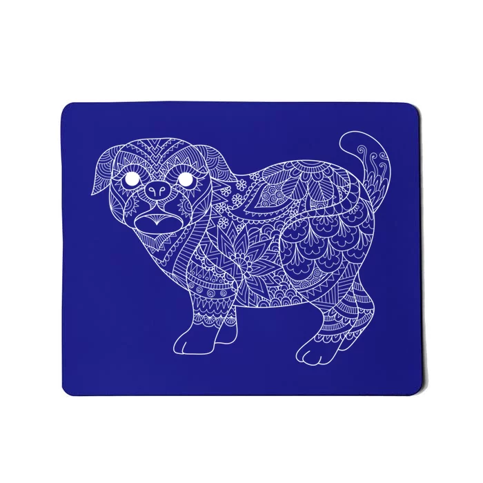 Adult Coloring Book Style Pug S Coloring Gift Mousepad