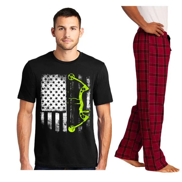 Archery Compound Bow Usa Flag Gift Pajama Set