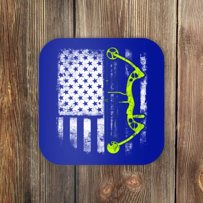 Archery Compound Bow Usa Flag Gift Coaster