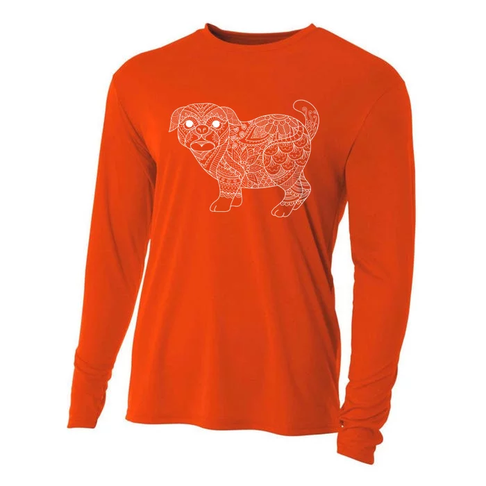 Adult Coloring Book Style Pug S Coloring Funny Gift Cooling Performance Long Sleeve Crew