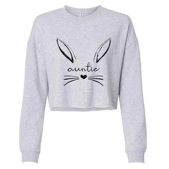 Auntie Cute Bunny, Easter Gift For Aunt Cropped Pullover Crew