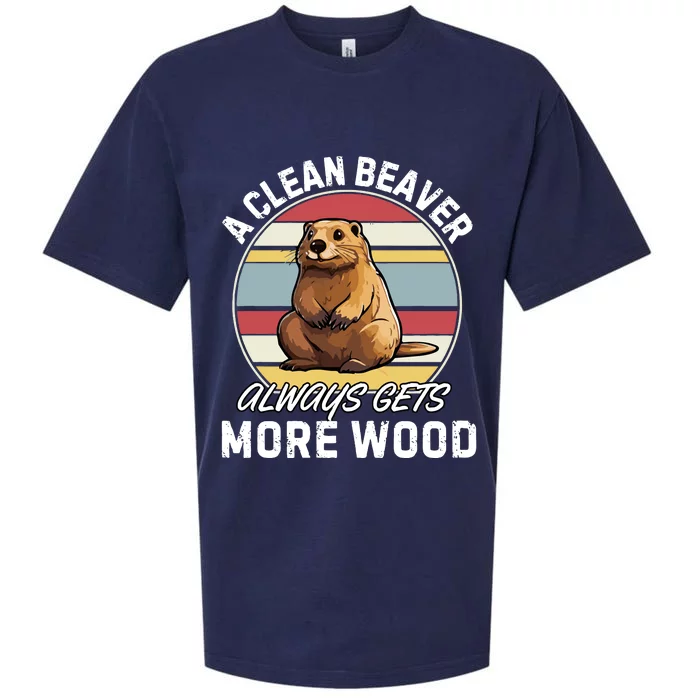 A Clean Beaver Always Gets More Wood Sueded Cloud Jersey T-Shirt