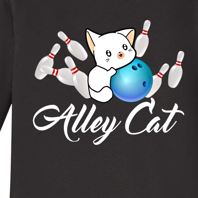 Alley Cat Bowling Gift Funny Bowler Bowling Great Gift Baby Long Sleeve Bodysuit