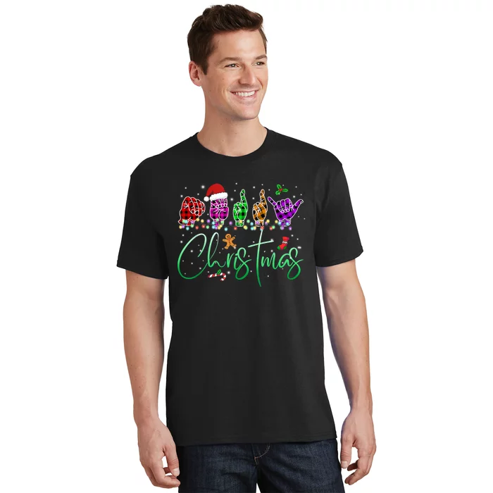 Asl Christmas Buffalo Plaid Asl Christmas T-Shirt