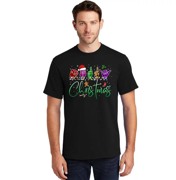 Asl Christmas Buffalo Plaid Asl Christmas Tall T-Shirt