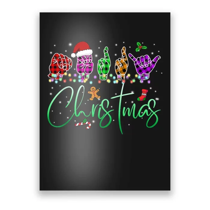 Asl Christmas Buffalo Plaid Asl Christmas Poster