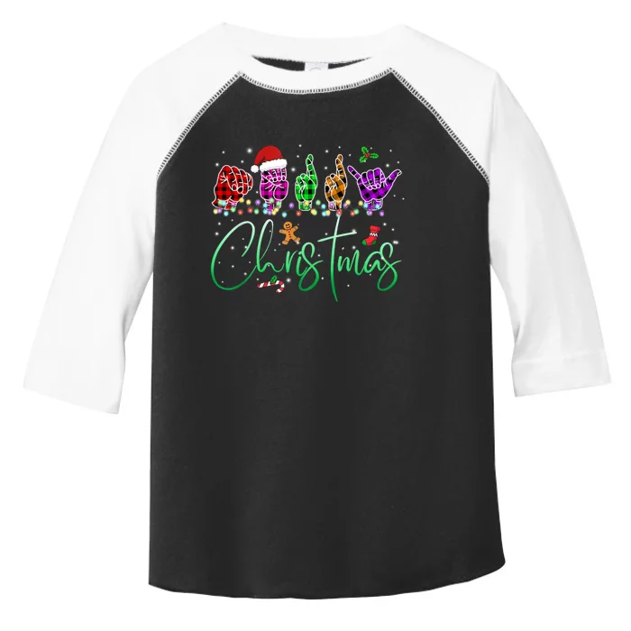 Asl Christmas Buffalo Plaid Asl Christmas Toddler Fine Jersey T-Shirt