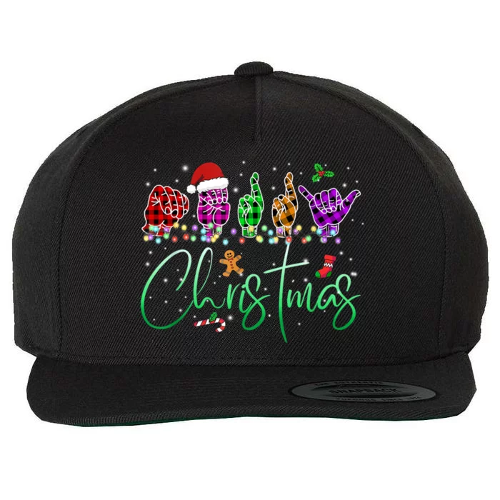 Asl Christmas Buffalo Plaid Asl Christmas Wool Snapback Cap