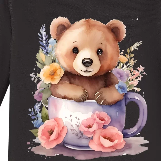 A Cute Bear Baby Baby Long Sleeve Bodysuit