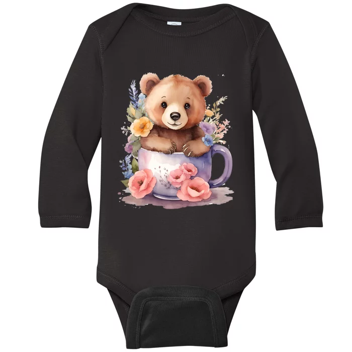 A Cute Bear Baby Baby Long Sleeve Bodysuit