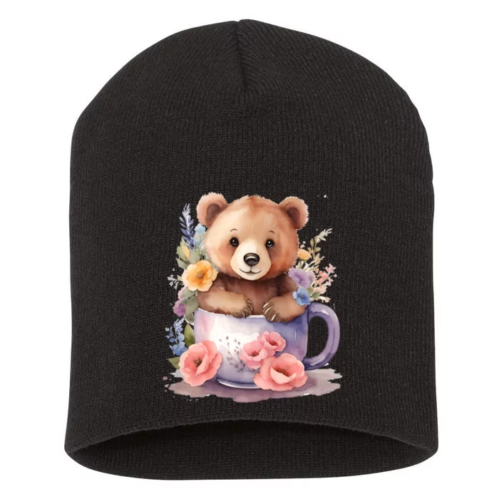 A Cute Bear Baby Short Acrylic Beanie