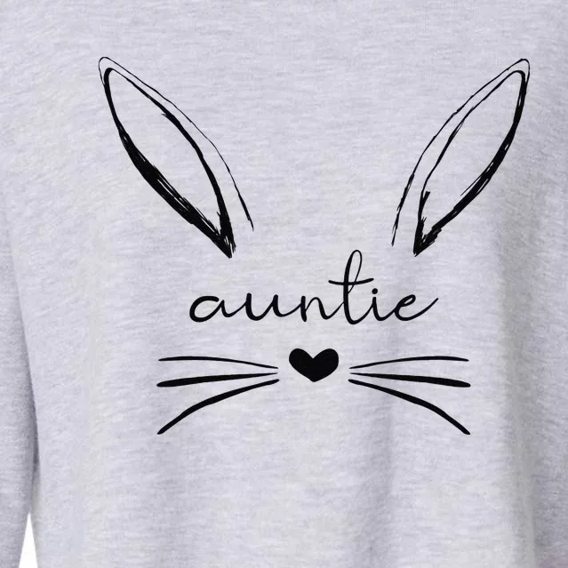 Auntie Cute Bunny , Easter Gift For Aunt Cropped Pullover Crew