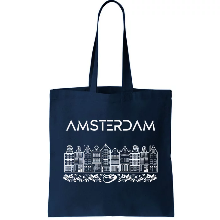 Amsterdam City Badge Amsterdam Typography Cute Tulips Tote Bag