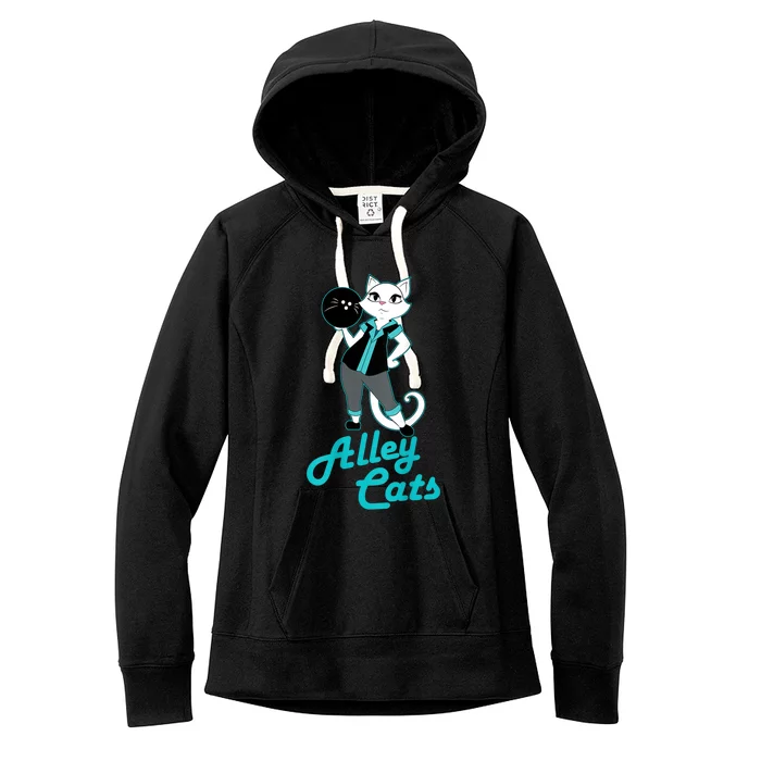 Alley Cats Bowling Team Ladies Backside Print Women's Fleece Hoodie