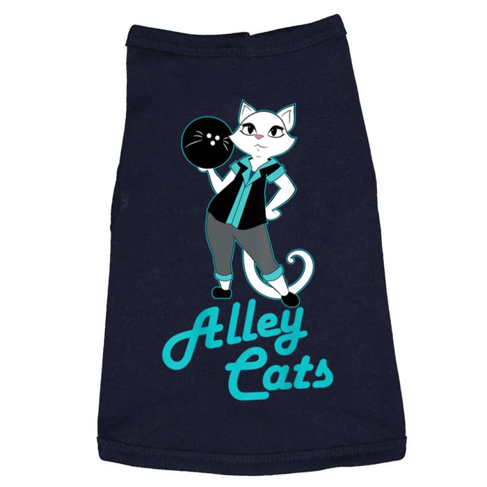 Alley Cats Bowling Team Ladies Backside Print Doggie Tank