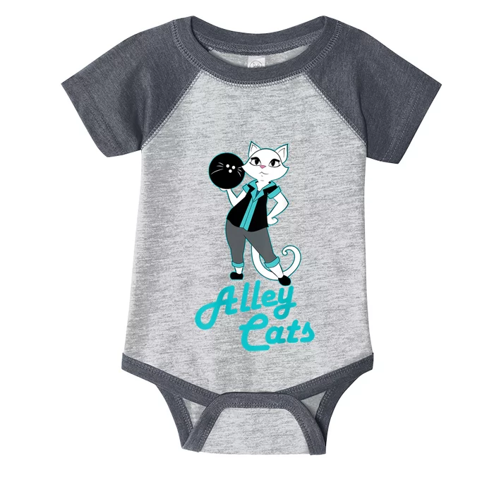 Alley Cats Bowling Team Ladies Backside Print Infant Baby Jersey Bodysuit