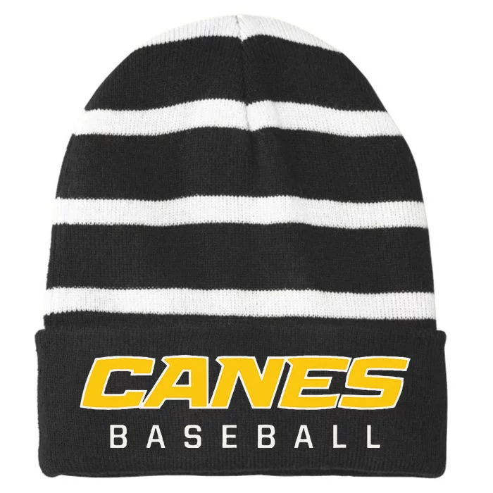 As Canes Baseball Sports Striped Beanie with Solid Band