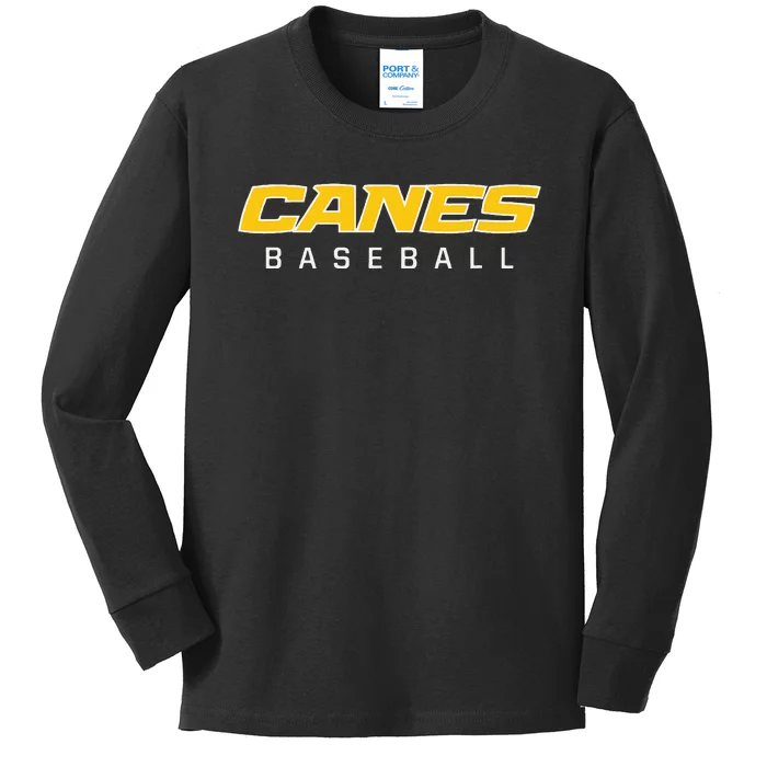 As Canes Baseball Sports Kids Long Sleeve Shirt