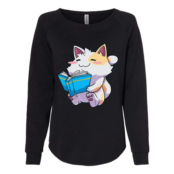 Anime Cat Books Reading English Teacher Kawaii Neko Womens California Wash Sweatshirt