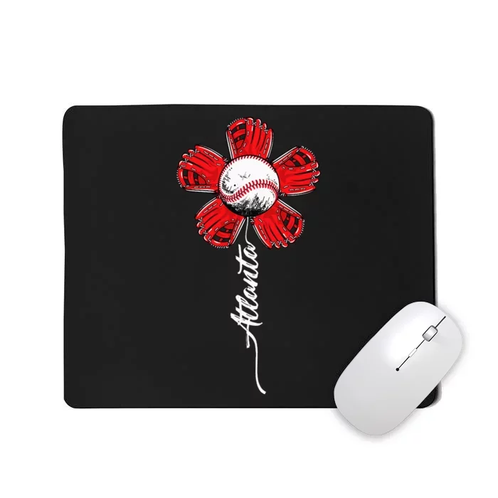 Atlanta Colorful Baseball Flower Souvenir I Love Atlanta Mousepad