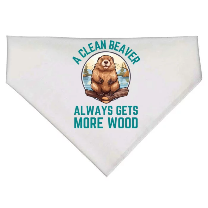 A Clean Beaver Always Gets More Wood USA-Made Doggie Bandana