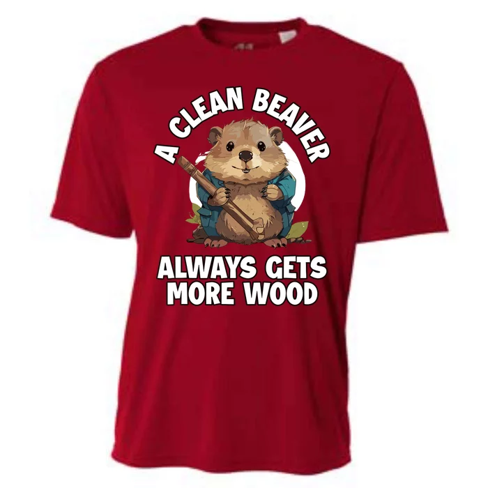 A Clean Beaver Always Gets More Wood Cooling Performance Crew T-Shirt