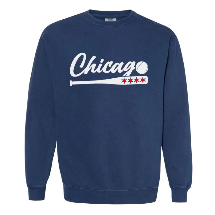 American Chicago Baseball Bat Chicago Lover Garment-Dyed Sweatshirt