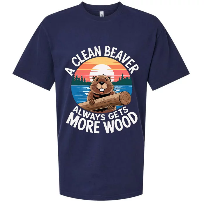 A Clean Beaver Always Gets More Wood Sueded Cloud Jersey T-Shirt