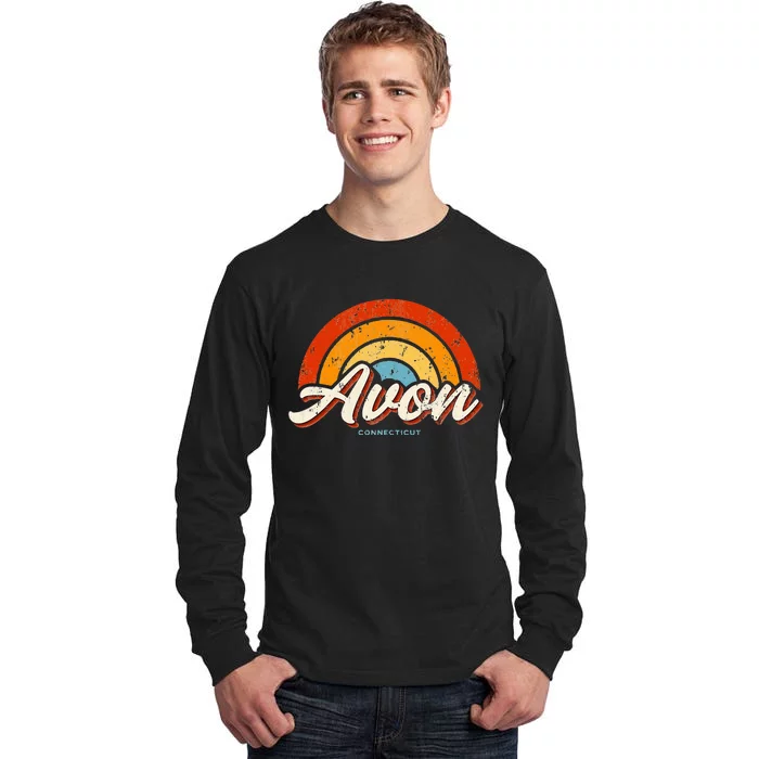 Avon Connecticut Ct Vintage Rainbow Retro 70s Tall Long Sleeve T-Shirt