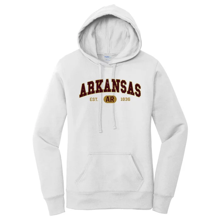 Arkansas Classic Collegiate Varsity Style Cozy Arkansas Women's Pullover Hoodie