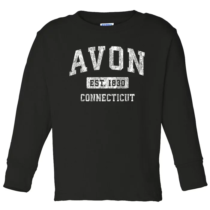 Avon Connecticut Ct Vintage Sports Toddler Long Sleeve Shirt