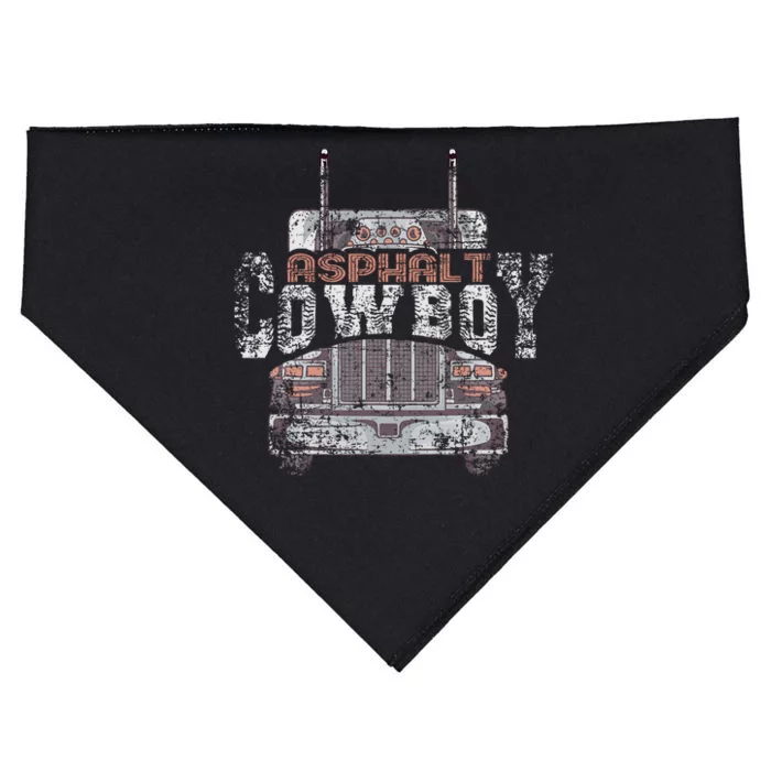 Asphalt Cowboy Cool Truck Driver Design Trucker USA-Made Doggie Bandana