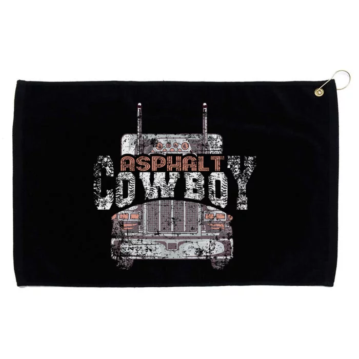 Asphalt Cowboy Cool Truck Driver Design Trucker Grommeted Golf Towel