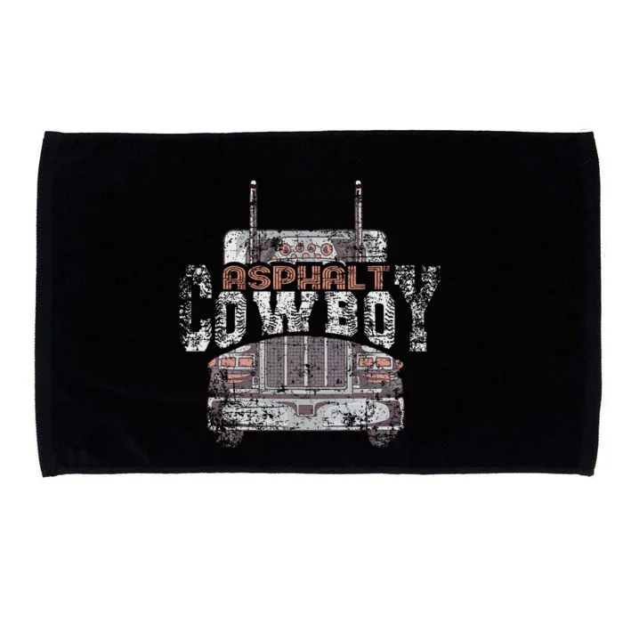 Asphalt Cowboy Cool Truck Driver Design Trucker Microfiber Hand Towel